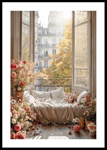 Poster Flowers By The Open Window