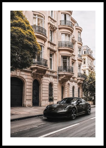 Poster Urban Setting Porsche 911 Carrera Cab 