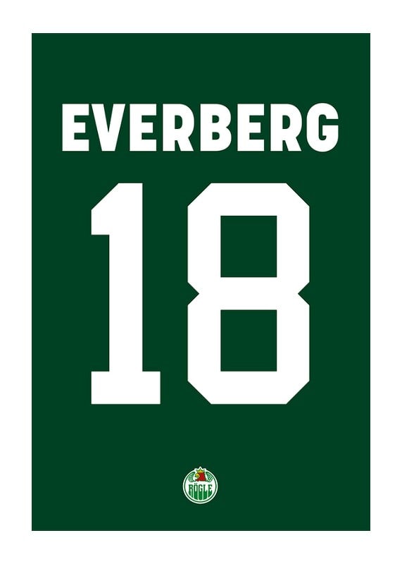 Poster Dennis Everberg #18 Rögle BK 2023/2024