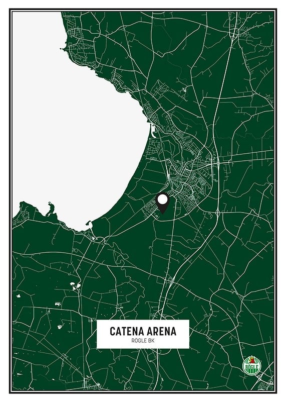 Poster Rögle BK Catena Arena Ängelholm Karta Grön