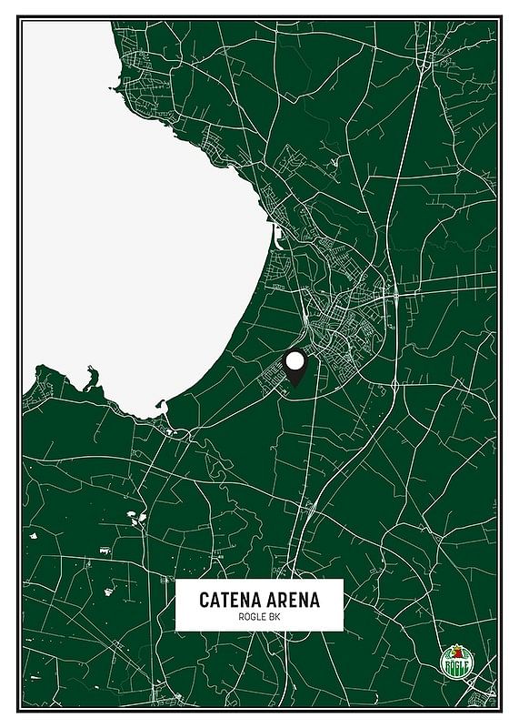 Poster Rögle BK Catena Arena Ängelholm Karta Grön