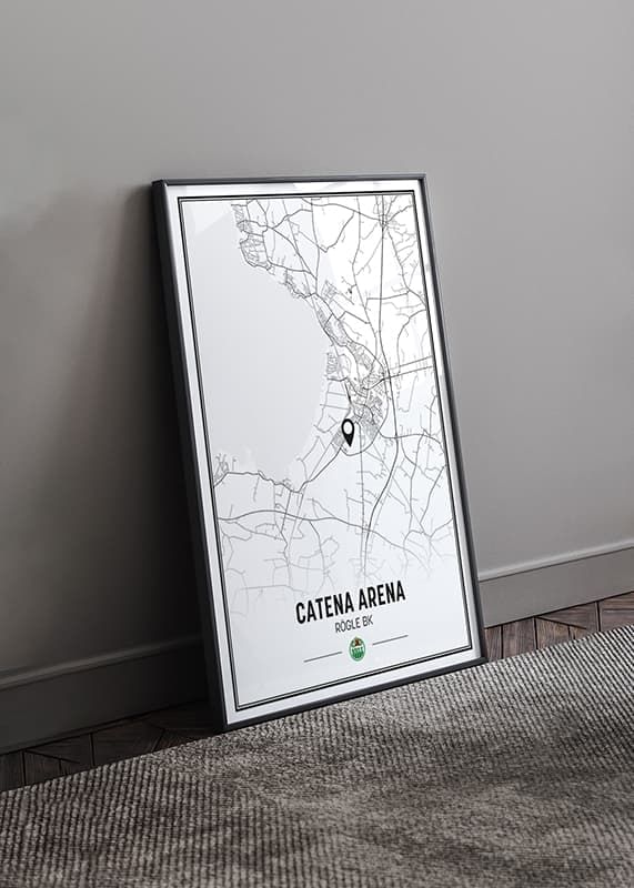 Poster Rögle BK Catena Arena Ängelholm Karta B&W crossfade
