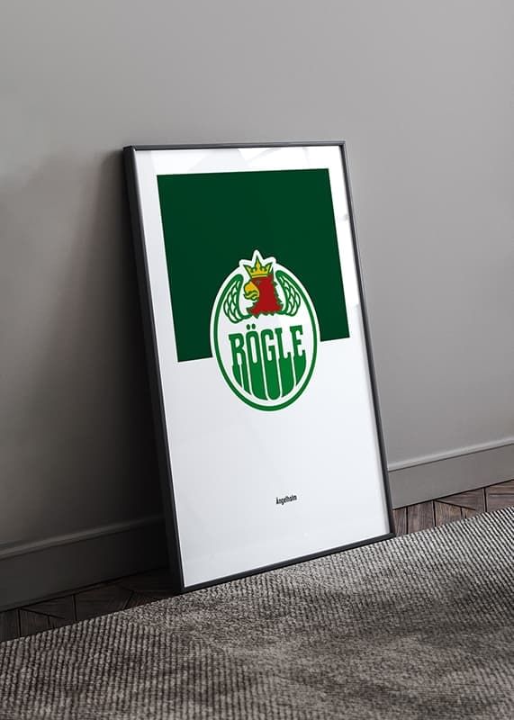 Poster Rögle BK Logo Grön & Vit crossfade