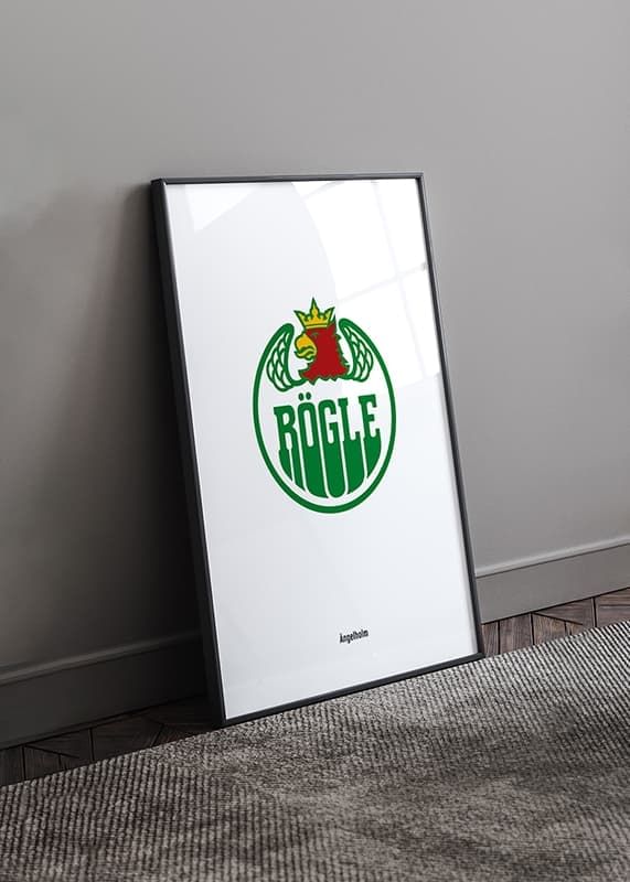 Poster Rögle BK Logo Vit crossfade