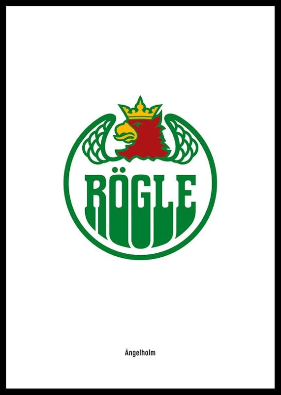 Poster Rögle BK Logo Vit
