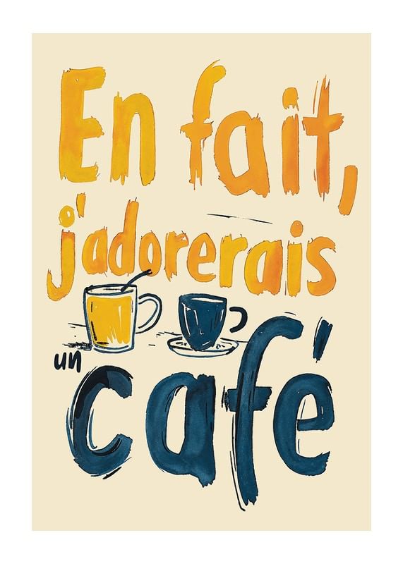 Plagát J'adorerais Un Café