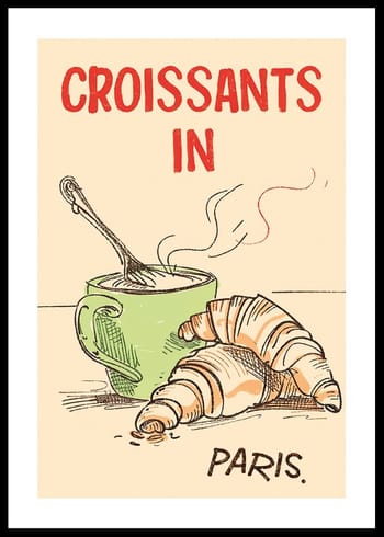 Affiche Croissants In Paris