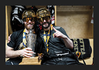 Oscar Lindberg och målvakt Gustaf Lindvall under final fem-7