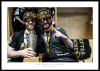 Oscar Lindberg och målvakt Gustaf Lindvall under final fem-0