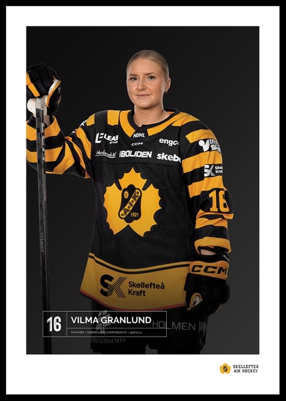 Poster Vilma Granlund #16 Skellefteå AIK 2023/2024