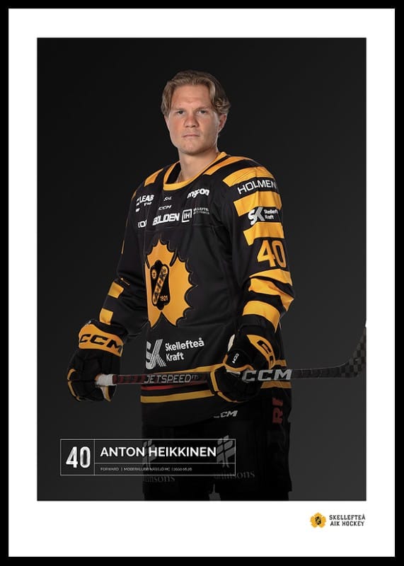 Poster Anton Heikkinen #40 Skellefteå AIK 2023/2024