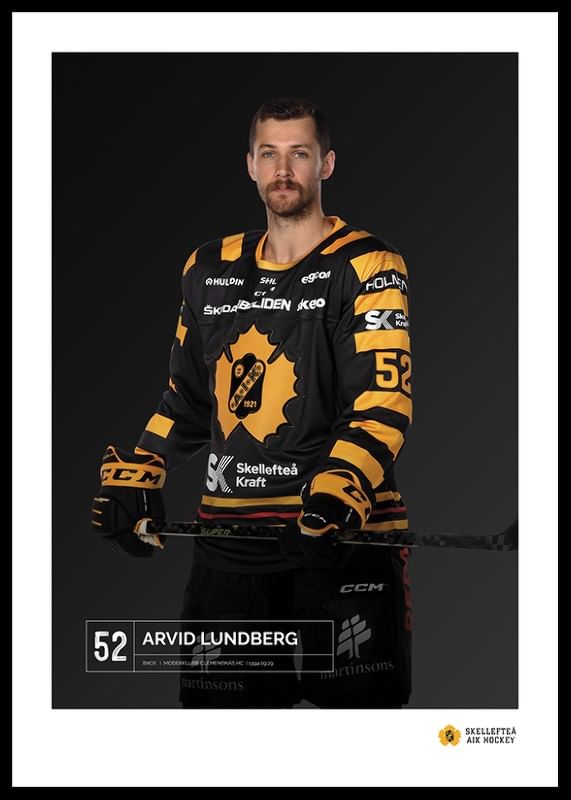 Poster Arvid Lundberg #52 Skellefteå AIK 2023/2024