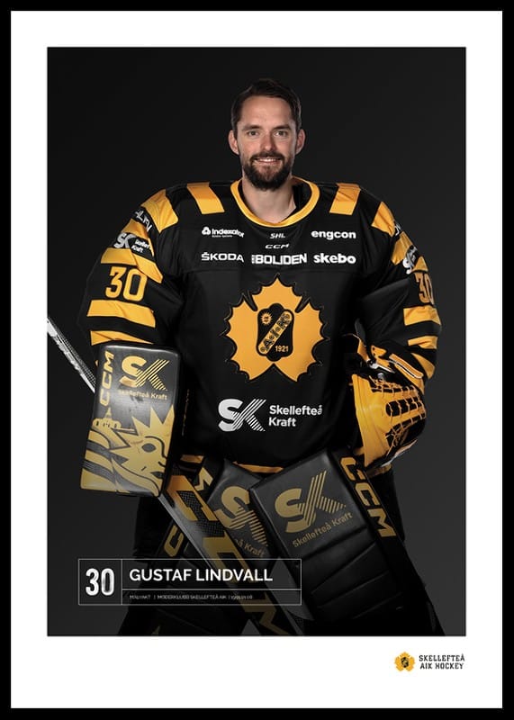 Poster Gustaf Lindvall #30 Skellefteå AIK 2023/2024