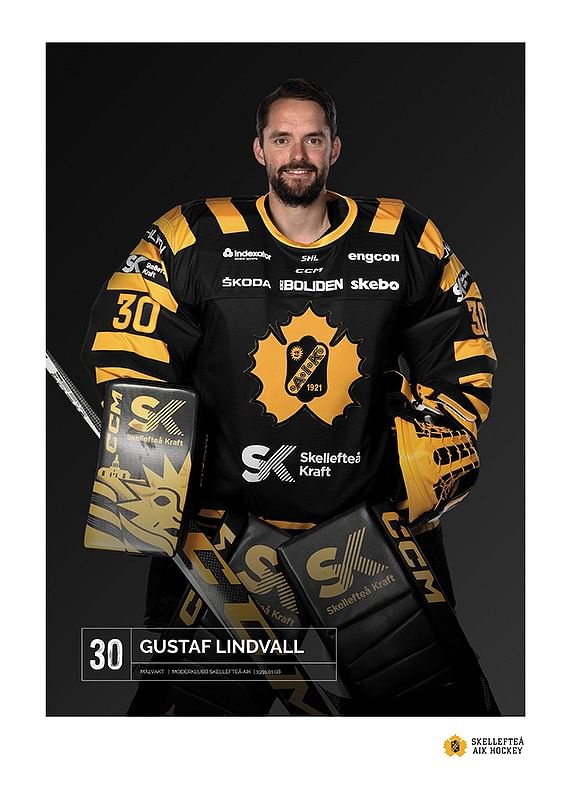 Poster Gustaf Lindvall #30 Skellefteå AIK 2023/2024
