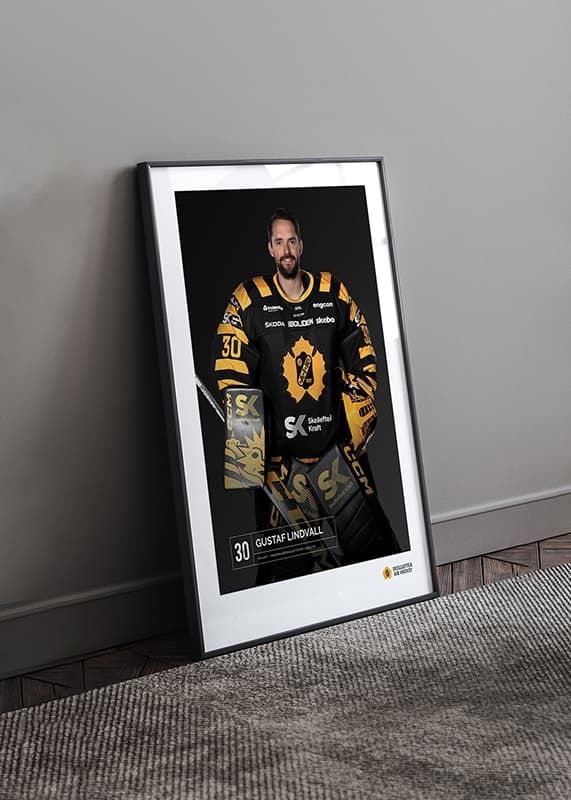 Poster Gustaf Lindvall #30 Skellefteå AIK 2023/2024 crossfade