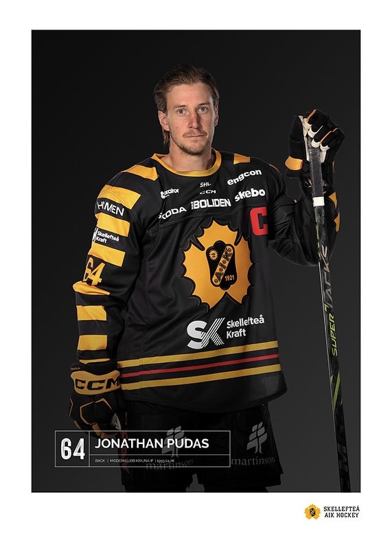 Poster Jonathan Pudas #64 Skellefteå AIK 2023/2024