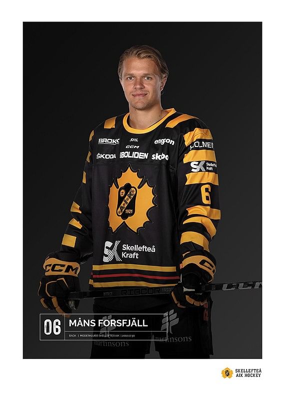 Poster Måns Forsfjäll #06 Skellefteå AIK 2023/2024