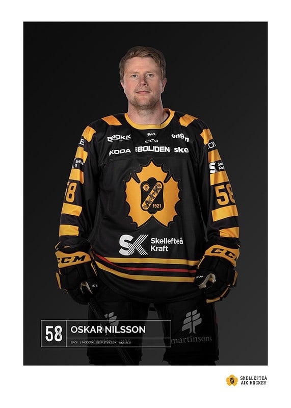Poster Oskar Nilsson #58 Skellefteå AIK 2023/2024