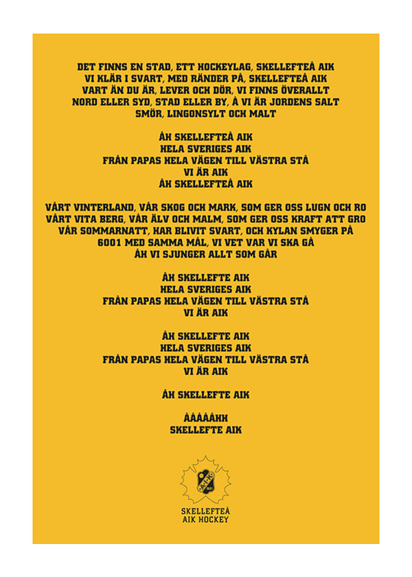 Poster En Stad Ett Hockeylag Skellefteå AIK
