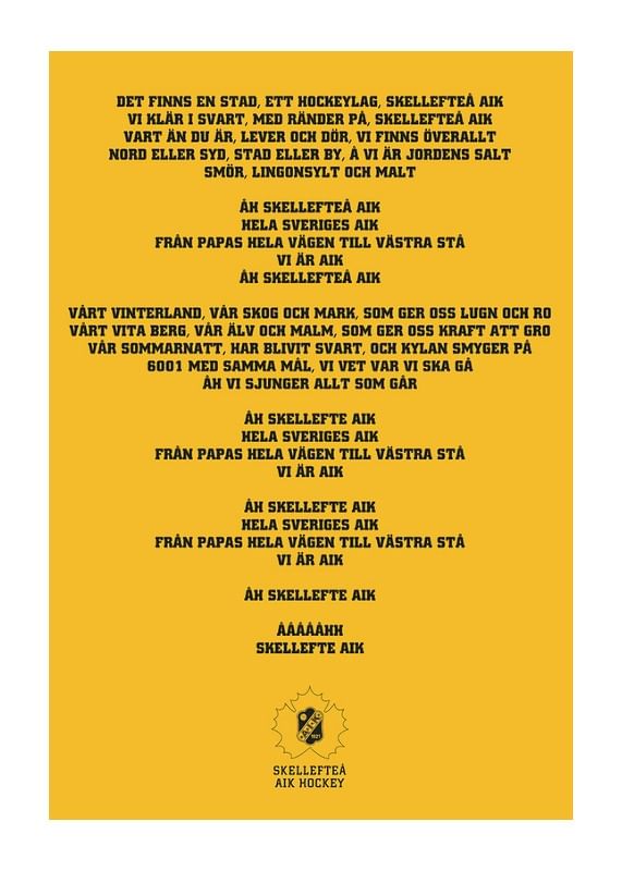 Poster En Stad Ett Hockeylag Skellefteå AIK
