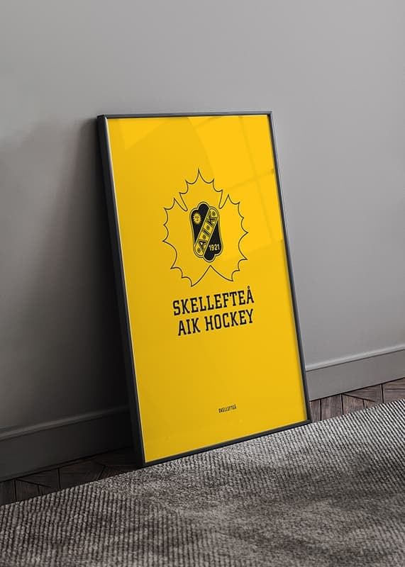 Poster Skellefteå AIK Logo Gul crossfade