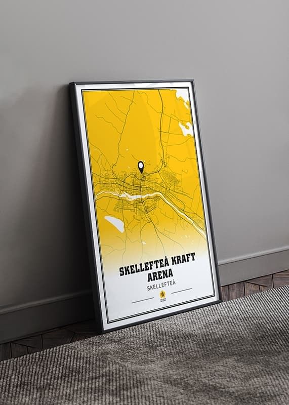 Poster Skellefteå Kraft Arena Karta Gul crossfade