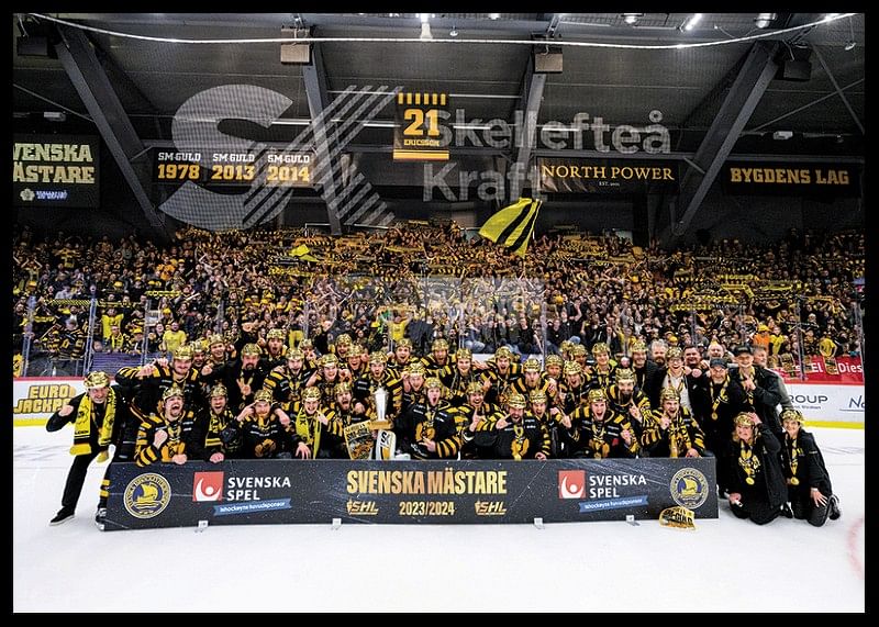 Skellefteås spelare jublar efter final fem i SHL-12