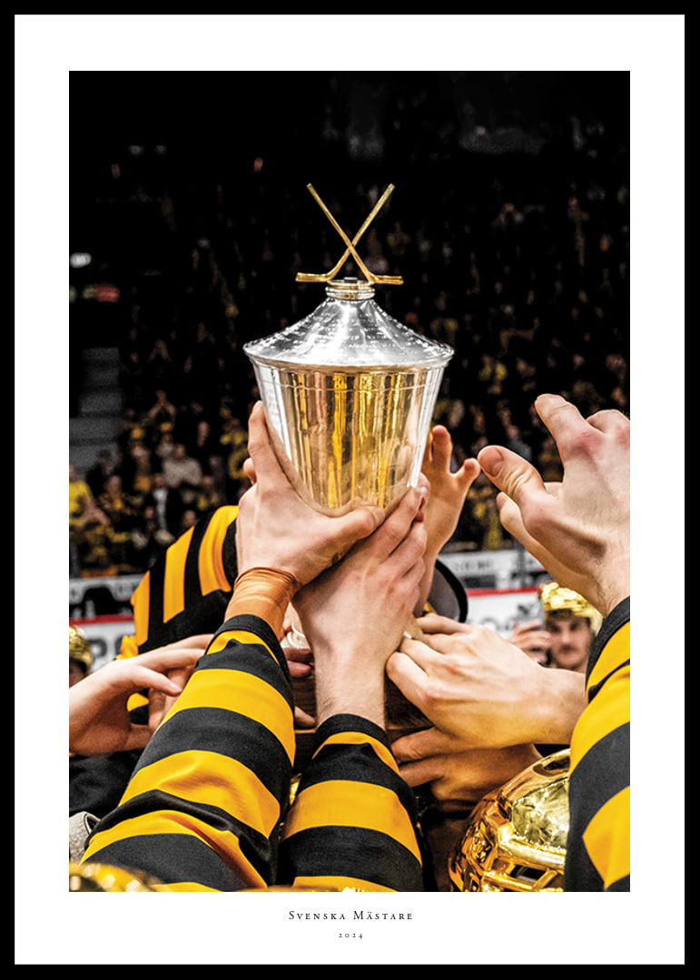 Skellefteås spelare jublar med LeMat pokalen efter final fem i SHL-12