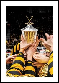 Skellefteås spelare jublar med LeMat pokalen efter final fem i SHL-0