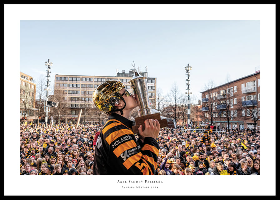Skellefteås Axel Sandin Pellikka under guldhyllningar av Skellefteå efter SM-guldet-12