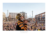 Skellefteås Axel Sandin Pellikka under guldhyllningar av Skellefteå efter SM-guldet-1