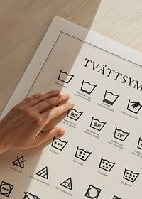 Poster med tvätråd och olika tvättsymboler-3