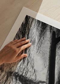 Black and white poster with a photograph of an underwater view with a silhouette of a surfer-5