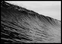 Black and white poster capturing a snapshot of a mighty wave-6