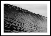 Black and white poster capturing a snapshot of a mighty wave-0