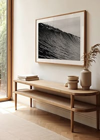 Black and white poster capturing a snapshot of a mighty wave-8