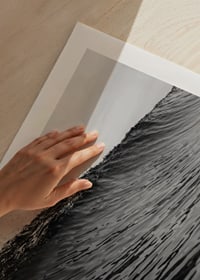 Black and white poster capturing a snapshot of a mighty wave-9