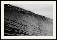 Black and white poster capturing a snapshot of a mighty wave-2