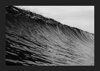Black and white poster capturing a snapshot of a mighty wave-5