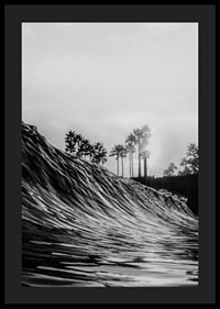 Black and white poster with a photograph that captures a dramatic view of a crashing wave-4