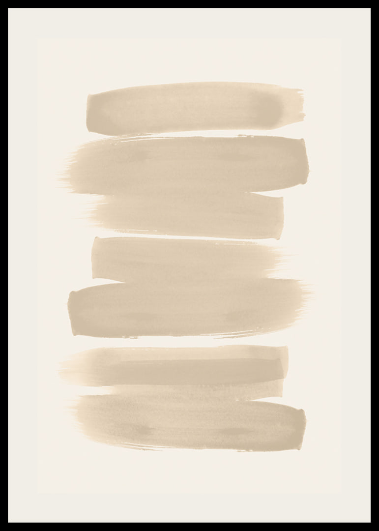 Poster with brushstrokes in shades of beige in watercolor paint-12