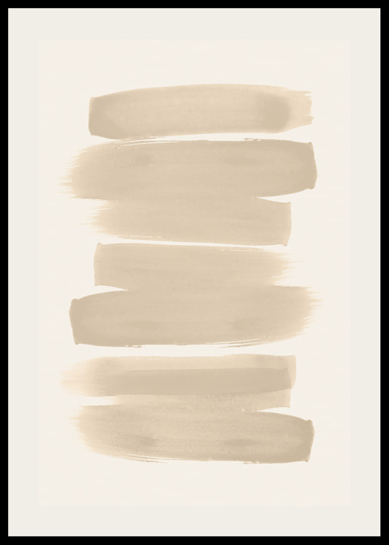 Poster med penseldrag i nyanser av beige i akvarellfärg-12