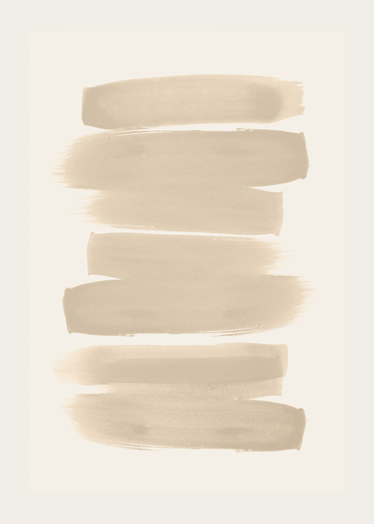 Poster with brushstrokes in shades of beige in watercolor paint-12