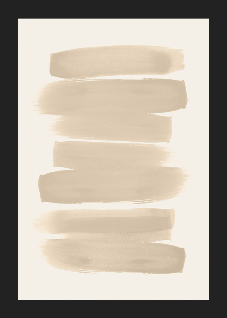 Poster with brushstrokes in shades of beige in watercolor paint-12