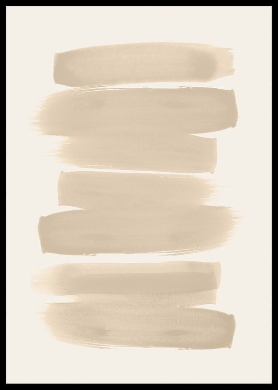 Poster with brushstrokes in shades of beige in watercolor paint-12