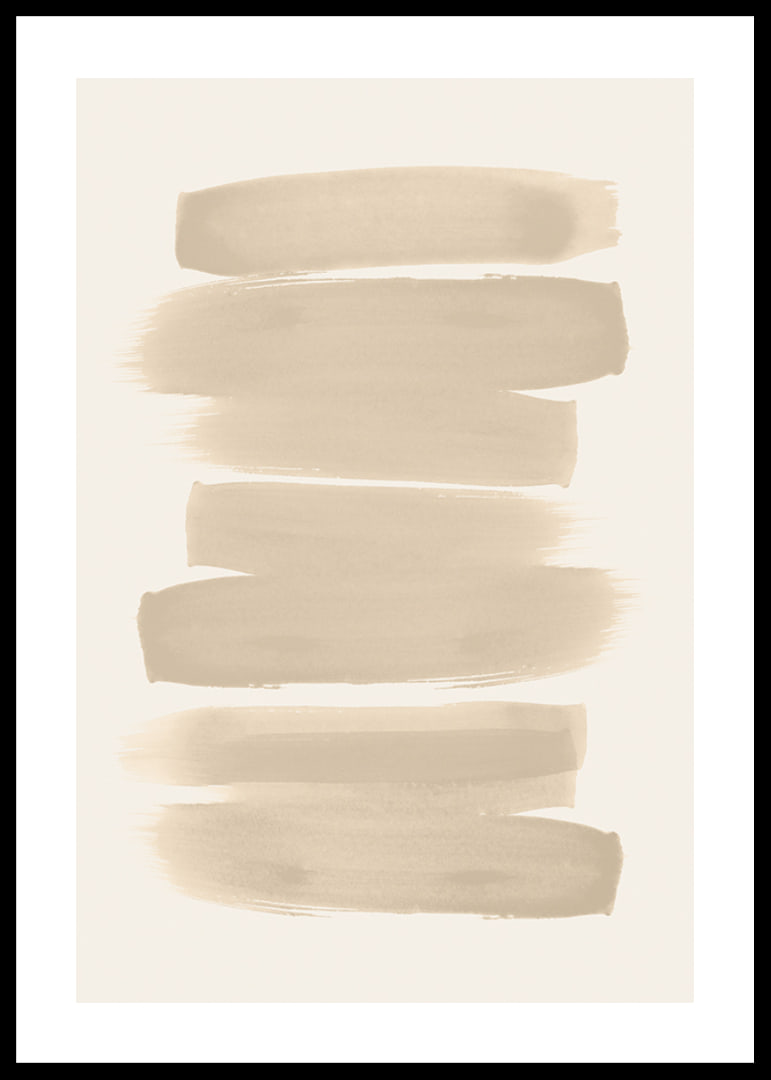 Poster with brushstrokes in shades of beige in watercolor paint-12