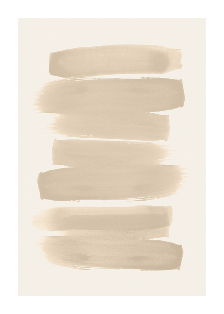 Poster with brushstrokes in shades of beige in watercolor paint-12