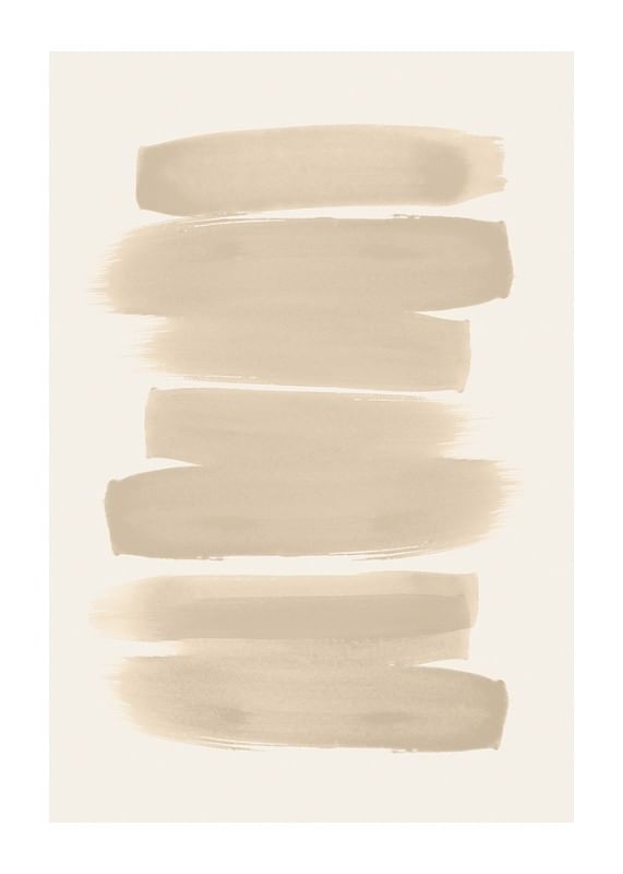 Plagát Beige Brushwork