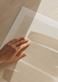 Poster with brushstrokes in shades of beige in watercolor paint-9