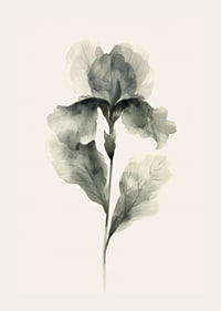 Poster with a watercolor painting of a flower in beautiful shades of green-3